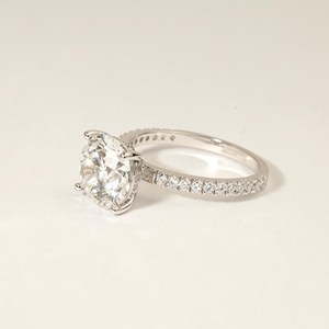 Bague en diamant de laboratoire taille ronde, or massif 14K 18K, alliance éternité pour femme, bijoux en platine - Product Image 4