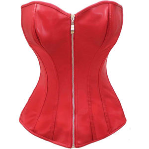 Corsés Bustier para Mujer, Tops Corsé de Cuero Sintético PU, Corsé con Cordones Sobre el Busto, Corsé Gótico Moldeador de Cintura, Servicio OEM - Product Image 1
