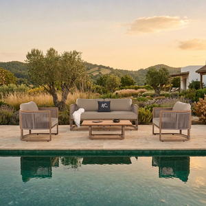 High-End Minimalist <b>Outdoor</b> Rope <b>Sofa</b> Set with Eco-Friendly Durable Cushions for Luxury Gardens Hotels & Resorts - Product Image 1