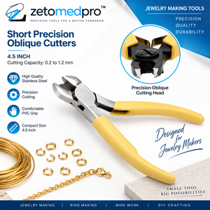 Alicates Trident de Acero Inoxidable con Empuñadura de PVC de 130 mm, Herramienta para Hacer Joyas, Zetomed Pro - Product Image 2