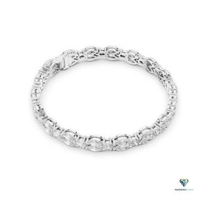 9.02 CT White <b>Gold</b> Marquise and Pear Lab Grown Diamond Bracelet in 18K <b>Solid</b> <b>Gold</b> - Product Image 3