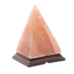 Lampe de sel en forme de pyramide Feng Shui rose, sculptée à la main, écologique, en matériaux organiques, Sian Enterprises, sous film rétractable, avec cordon électrique et ampoule - Product Image 3