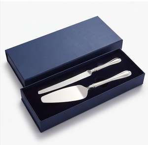 Juego de servicio de pastel grabado de acero inoxidable dorado y plateado, herramientas elegantes para pasteles para bodas, cumpleaños, aniversarios y regalos - Product Image 6