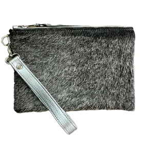 Portefeuille court en fourrure véritable pour femme avec fermeture éclair, imprimé animal, mode, usage quotidien, avec dragonne - Product Image 1