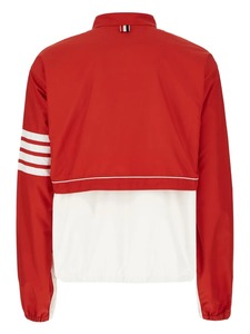 Men's <b>Red</b> White Color Block Racer Jacket Windproof Sporty Zipper Front Stand Collar Spring Polyester - Product Image 3