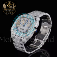 Montre mécanique de luxe de marque, testée au diamant, style hip-hop, entièrement sertie de moissanite VVS, ODM