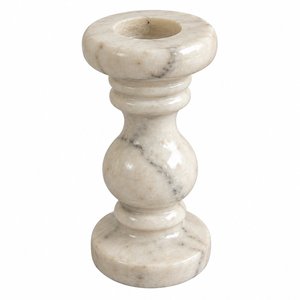 Porte-bougie décoratif en marbre blanc à plusieurs niveaux, support à bougies coniques, décoration en pierre de marbre, centre de table sculptural - Product Image 1