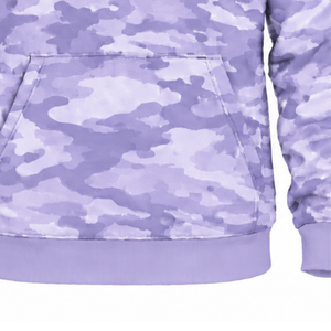 Sweat à capuche décontracté pour homme, camouflage lavande, personnalisé, avec poche frontale et poignets côtelés, style sportif - Product Image 5