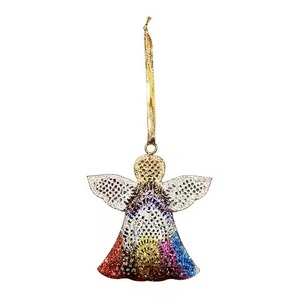 <b>Christmas</b> Hanging Metal Star Ornament Blue Glitter Decoration for <b>Tree</b> Home Party Holiday Decor Gift Piece Hanging Pendant - Product Image 2