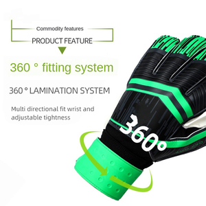 Football Goalkeeper Gloves Full Finger PU Non-Slip Breathable Adjustable Wrist <b>Strap</b> Hook Loop Closure Unisex Powerful Catch - Product Image 4
