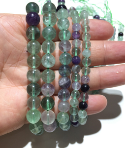 Perles de pierres précieuses naturelles mélangées |   Malachite, fluorite, turquoise jaune |   Perles de pierres de guérison de 6 mm et 8 mm |   Options de couleurs personnalisées | - Product Image 3