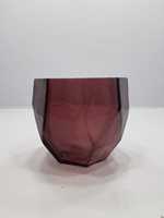 Vase en verre géométrique moderne, violet, octogonal, décoration de table, design unique