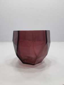 Modern Geometric Glass <b>Vase</b> Purple Octagonal Tabletop Decor <b>Unique</b> Design - Product Image 5
