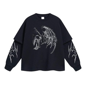 Camiseta de Hombre de Primera Calidad, 100% Algodón, Doble Capa, Manga Larga, Corte Holgado, Cómoda, Nuevo Estilo con Diseño Estampado - Product Image 2