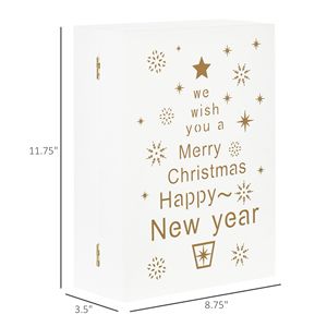 Livre de calendrier de l'avent en bois blanc pour enfants et adultes 24 tiroirs de compte à rebours décoration de vacances de table de noël - Product Image 3