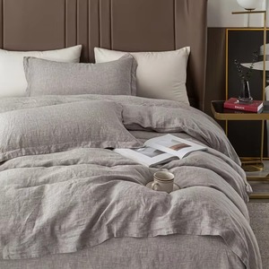 Draps de lit respirants 100% lin, linge de lit en lin naturel français lavé, ensemble de draps - Product Image 1