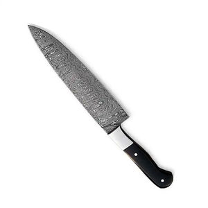 Couteau de chef Damas OEM avec logo personnalisé, fait main, haute qualité, qualité industrielle, bord dentelé, lame à changement rapide, garantie 3 ans - Product Image 2