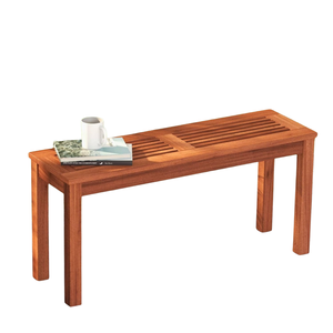 Minh Phuoc Furniture Modern Acacia <b>Wood</b> & Metal Eco-Friendly Outdoor Patio <b>Bench</b> for 2 Backless - Product Image 1