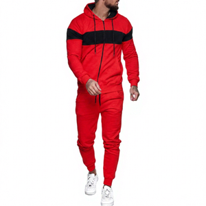 Chándal con Capucha Ecológico para Hombre con Franja Negra, Cremallera Completa en las Mangas, Traje Deportivo Informal para Adultos, Ropa de Invierno - Product Image 5