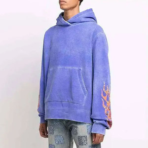 Casual Wear Custom Made Streetwear Heavy Weight Acid Hoodie Printed Graphic Sweatshirt Vintage Acid Wash Hoodie for Men - Product Image 6