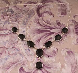 Pendentif en argent sterling onyx noir fait main, bijou ovale en pierre naturelle, collier pour femme, cadeau tendance - Product Image 1