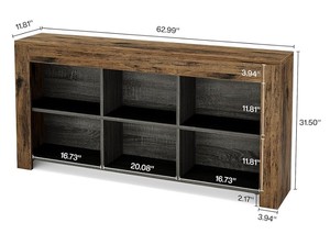 Mesa Consola Rústica de Madera Maciza con Estantes de Almacenamiento para la Entrada o Sala de Estar - Product Image 6