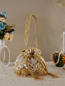 Elegante Bolso de Mano para Fiesta Nupcial con Pedrería de Perlas, Bolso de Noche para Boda de la India - Product Image 1
