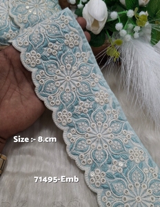 ริบบิ้นลูกไม้ปักลายดอกไม้หลากสีพรีเมียมสำหรับตกแต่งชุดชาติพันธุ์ ชุดเจ้าสาว และงานเย็บปักถักร้อย DIY - Product Image 2