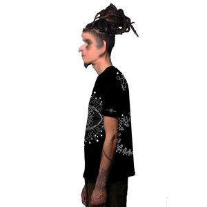 T-shirt pour homme en coton 100% doux, coupe ample, col rond, t-shirt décontracté uni, t-shirt de qualité pour homme, t-shirt à manches longues personnalisé avec logo, été - Product Image 5