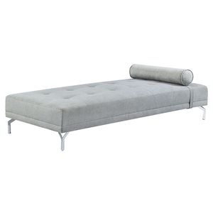 Divano Letto in Velluto Grigio Melange con Cuscino, Comodo Arredamento per la Casa - Product Image 1