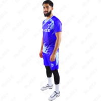 Maillot de football personnalisé léger 100% polyester respirant à manches courtes avec impression par sublimation numérique et nom de l'équipe