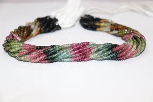 Nueva llegada Multi turmalina facetada Rondelle Beads Natural turmalina cuentas turmalina hebras - Product Image 2