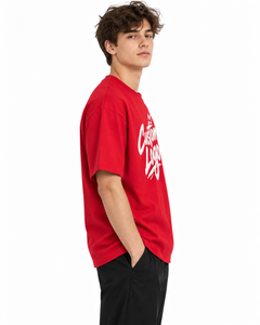 T-shirt décontracté pour homme en jersey de coton à manches courtes, col rond, bleu marine uni, de haute qualité, 100 % coton, coupe ample et épaisse - Product Image 4
