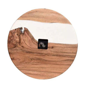 New Arrival Latest Collection Handcrafted White Epoxy Resin Wooden Wall <b>Clock</b> Interior Decorative Home Decorative <b>Clock</b> - Product Image 6