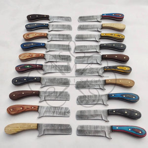 Couteau de chasse artisanal en acier Damas, modèle Bull Cutter, couteau à dépecer de type cowboy, à lame pleine, avec étui en cuir, support OEM - Vente chaude - Product Image 3