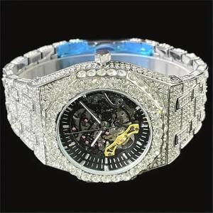Luxury <b>Men's</b> VVS Moissanite Diamond <b>Watch</b> Fully Iced Out Skeletal Quartz Movement Fashion Business Style Jewelry - Product Image 2