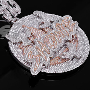 จี้เพชรเพาะเลี้ยงสำหรับผู้ชาย เงินแท้ 925 รุ่น 513 Los Angeles Script Iced Out - Product Image 5