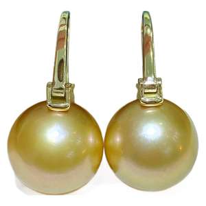 Natural Gold Bead <b>Earrings</b> Tea Gold 8-7mm 925 Pure <b>Silver</b> Water <b>Drop</b> Shape Slight Flaws for Luxury Luxury Tea Pearl <b>Earrings</b> - Product Image 5