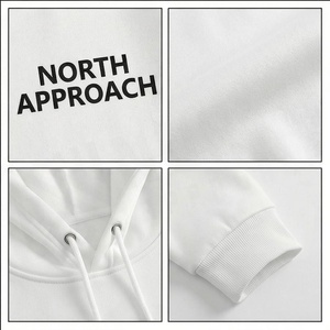 Sweat à capuche oversize pour homme North Approach, en coton blanc tricoté, décontracté, avec poche avant, coupe classique, pour l'automne - Product Image 4