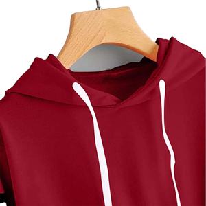 Sudaderas con capucha de mujer de calidad superior de manga larga con cremallera frontal bolsillo con capucha de Color sólido Crop Tops Sudadera con capucha Casual - Product Image 3