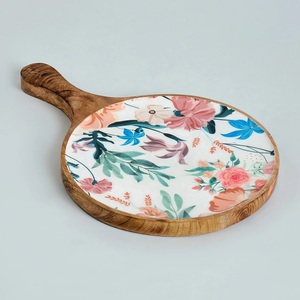 Indian Handmade Wood Enamel Platter <b>Decorative</b> Serving Tray Home Decor Gift Wholesale - Product Image 2