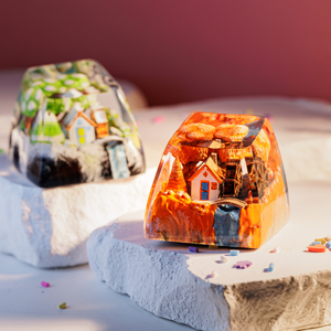 <b>Keycaps</b> Mystical Anime, Custom <b>Artisan</b> <b>Keycaps</b>, <b>Keycaps</b> Anime Cute, Green <b>Keycaps</b>, <b>Keycaps</b> Set, <b>Keycaps</b> Resin - Product Image 1