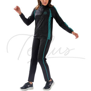 Conjunto deportivo de dos piezas para mujer, ropa deportiva de algodón y felpa, conjunto de jogging con cuello redondo, chándal estampado para mujer - Product Image 4