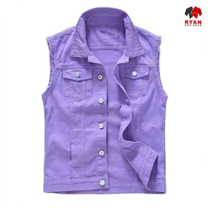 Chaleco Vaquero Unisex sin Mangas de Diseño Ecológico y Moderno de Ryan Pro Gear con Logotipo Personalizado y Patrón Sólido - Product Image 4