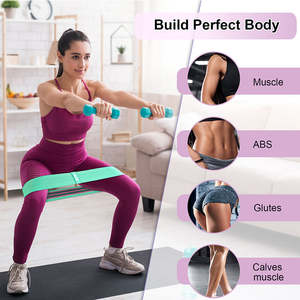 Bandas de Resistencia para Glúteos con Logotipo Personalizado, Juego de Bandas de Tela de Poliéster para Ejercicios, Bandas de Resistencia Antideslizantes para Cadera, Color Marrón - Product Image 4