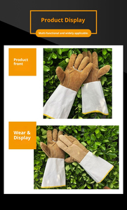 Échantillon Gratuit - Gants de Soudeur TIG 12 Pouces en Cuir de Vachette Fendu, Manchette Renforcée, Antidérapants, Protection Contre les Coupures, Durables et Résistants à la Chaleur - Product Image 5