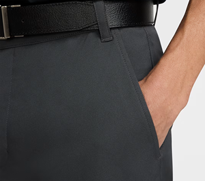 Men's Straight Fit Oxford Trousers Midweight Anti-Wrinkle <b>Black</b> Belted Smart Casual <b>Pants</b> Spring Season Custom requirements - Product Image 3