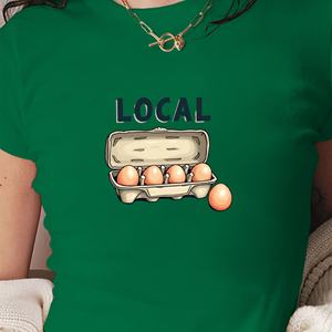 Camiseta corta de moda para mujer de CONCESIONARIO LOCAL con huevos - Product Image 2