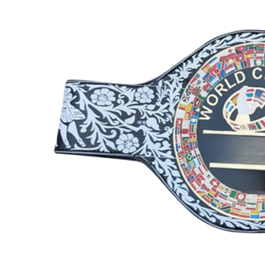 Ceinture de championnat de lutte de qualité supérieure, design floral noir et blanc, ceintures de championnat personnalisées plaquées or, haute qualité - Product Image 3