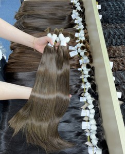 Meilleure vente 100% cheveux vietnamiens Super Double dessiné de haute qualité couleur brun foncé Style droit matériel de cheveux humains en vrac - Product Image 2